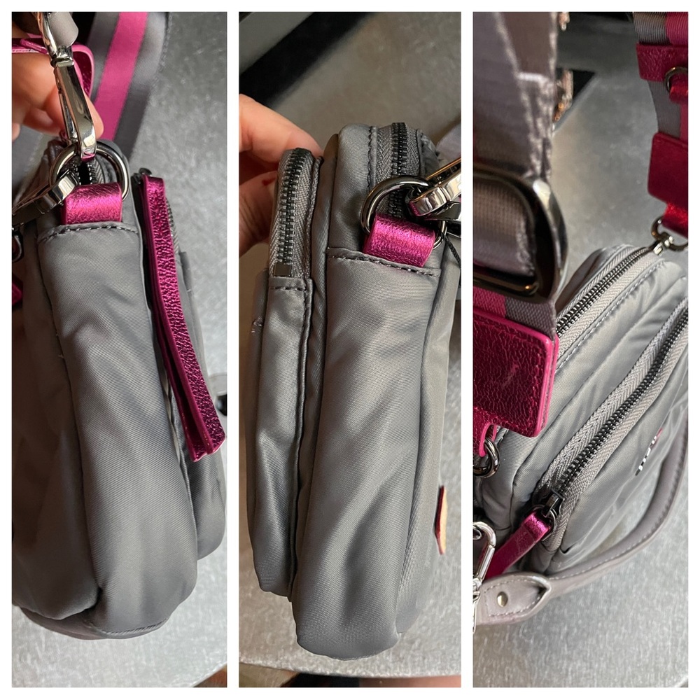 MZW Bowery Crossbody Mini in Ash! Grey & Pink, adjustable removable strap,NWOT. - Picture 12 of 14